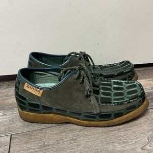 British Walkers Crown Croc Men's Green Suede and Leather crepe sole
